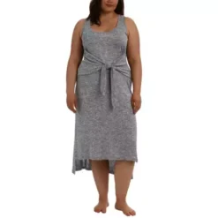 Women's La Blanca Plus Beach Cozy Tie Front Midi Dress Swim Cover Up