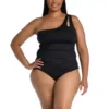 Women's La Blanca Plus One Shoulder Keyhole Tankini Swimsuit
