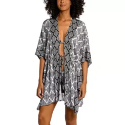 Women's La Blanca Front Tie Kimono Dress Swim Cover Up
