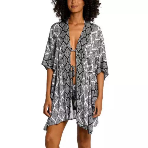 Women's La Blanca Front Tie Kimono Dress Swim Cover Up 3 Women's La Blanca Front Tie Kimono Dress Swim Cover Up