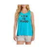 Women's Life Is Good Stack Flowers Textured Slub Tank Top