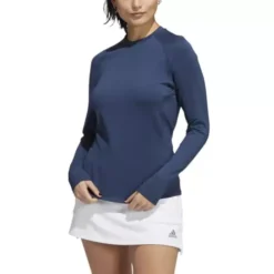 Women's Adidas Textured Long Sleeve Golf Shirt