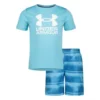 Boys' Under Armour Gated Stripe T-Shirt And Shorts Set Swim Set Swimsuit -Famous Clothing Store 19595830138