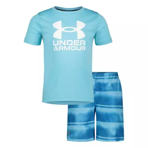 Boys' Under Armour Gated Stripe T-Shirt And Shorts Set Swim Set Swimsuit 3 Boys' Under Armour Gated Stripe T-Shirt And Shorts Set Swim Set Swimsuit