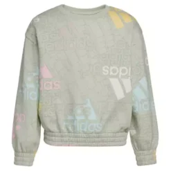 Girls' Adidas Aop Print Crewneck Sweatshirt