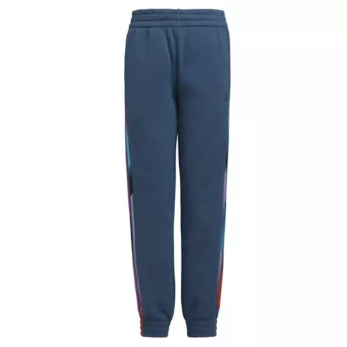 Girls' Adidas Elastic Waistband All Over Print Stripe Fleece Joggers 3 Girls' Adidas Elastic Waistband All Over Print Stripe Fleece Joggers