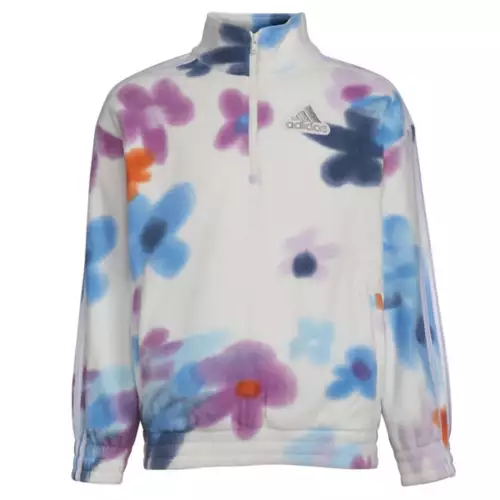Girls' Adidas Cozy Fleece Pop Over 1/4 Zip Pullover 2 Girls' Adidas Cozy Fleece Pop Over 1/4 Zip Pullover