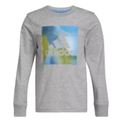 Boys' Adidas Gradient Camo Badge Of Sport Long Sleeve T-Shirt