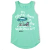 Women's Life Is Good Wide Open Air High Low Crusher Tank Top -Famous Clothing Store 19629368298