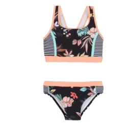 Girls' Nano High Neck Tropical Bikini Bikini Set Swimsuit