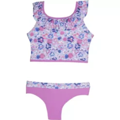 Toddler Girls' Nano High Neck Ruffle Unicorn Midkini Set Swimsuit